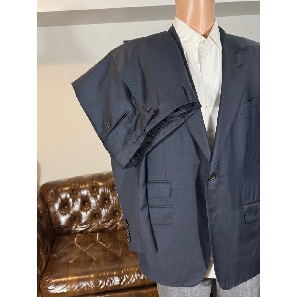 Tom Ford Blue 2Pc Suit 56 46R Peak Lapel Wool Men's 38x31 Trousers O'Connor